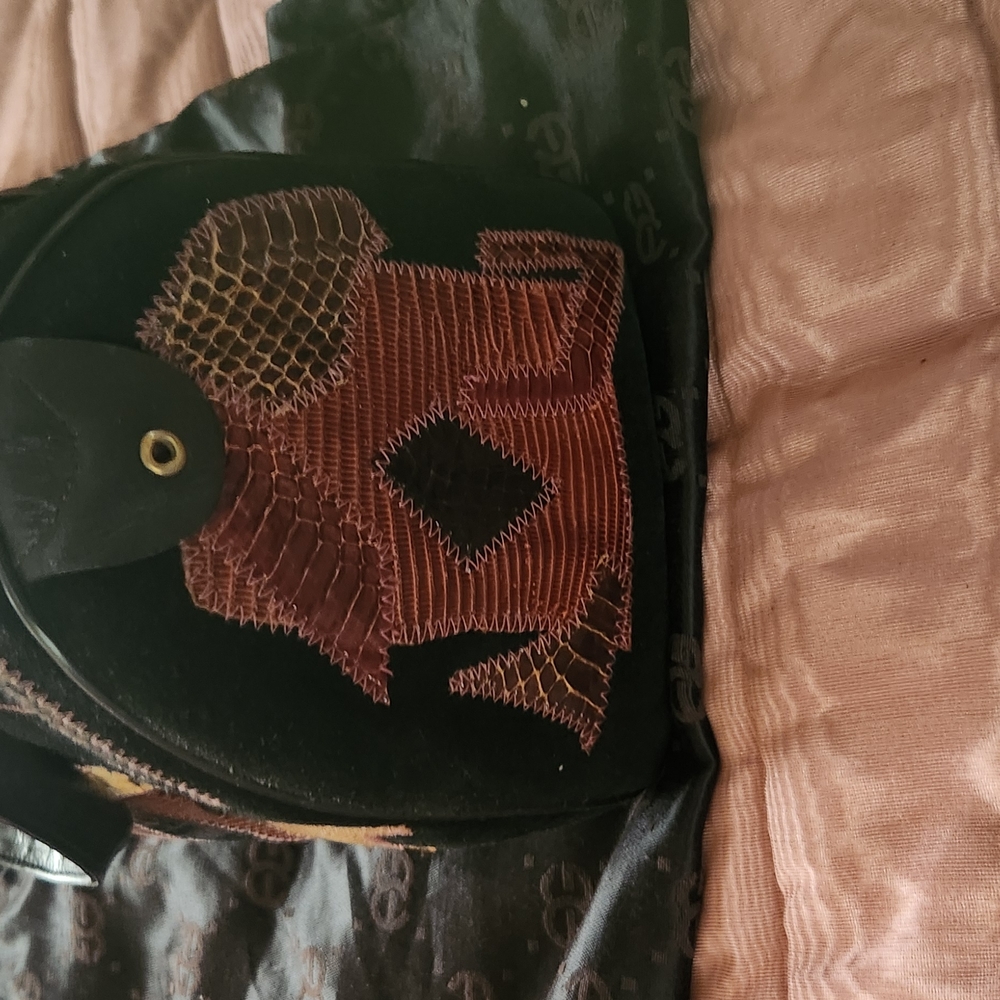 Original Caprise Suede With Snake Skin Bag.